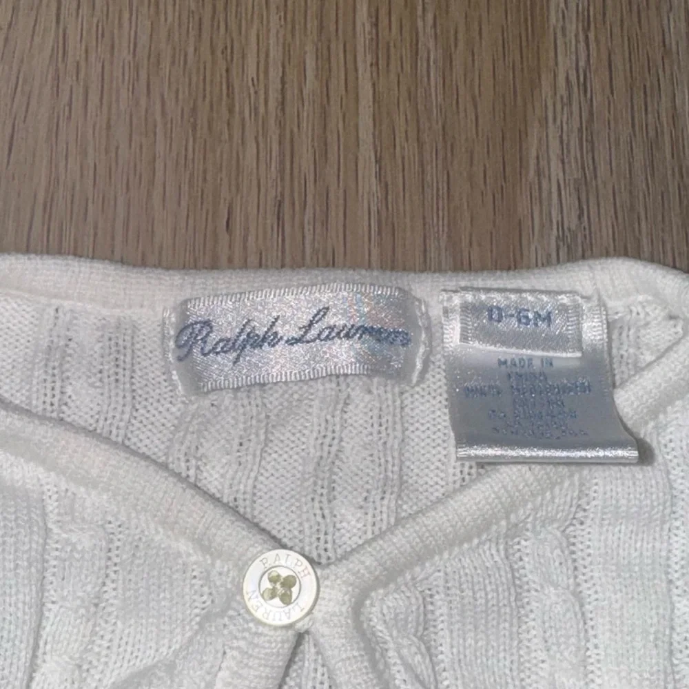 Ralph Lauren White Knit Cardigan - Baby Size 0-6M
